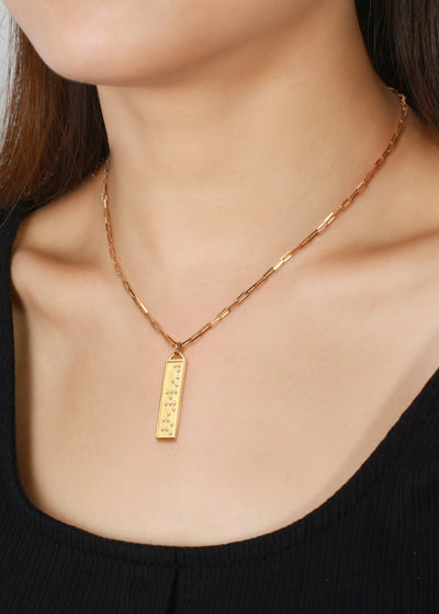 Touchstone Badass Bar Gold Necklace