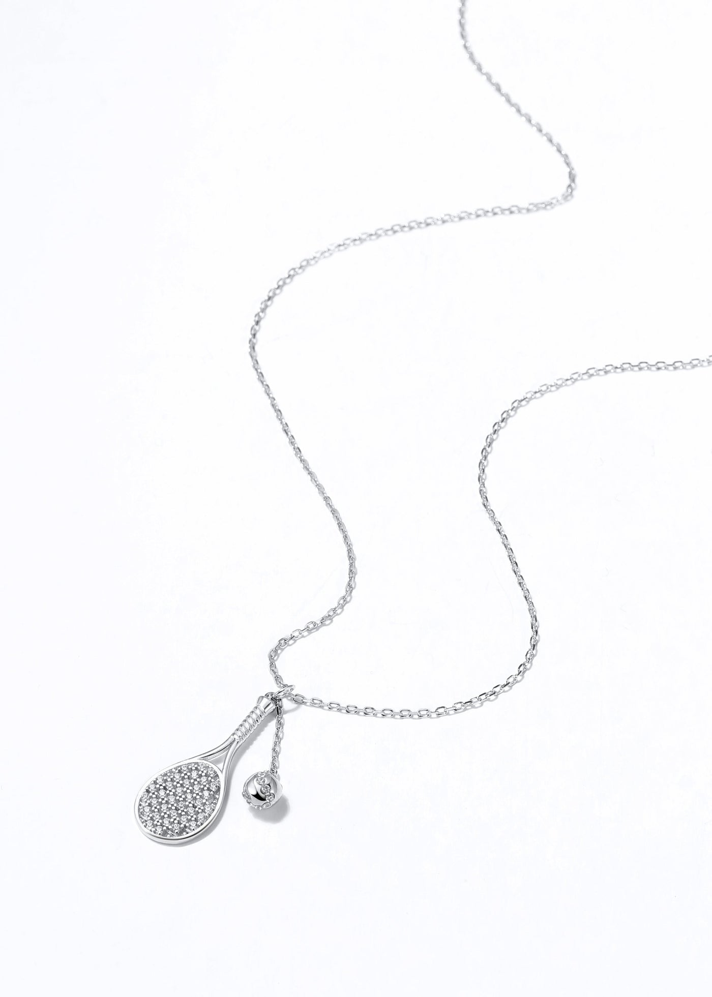 LoveMatch Tennis LOVE PLUS Dainty Chain Silver Necklace