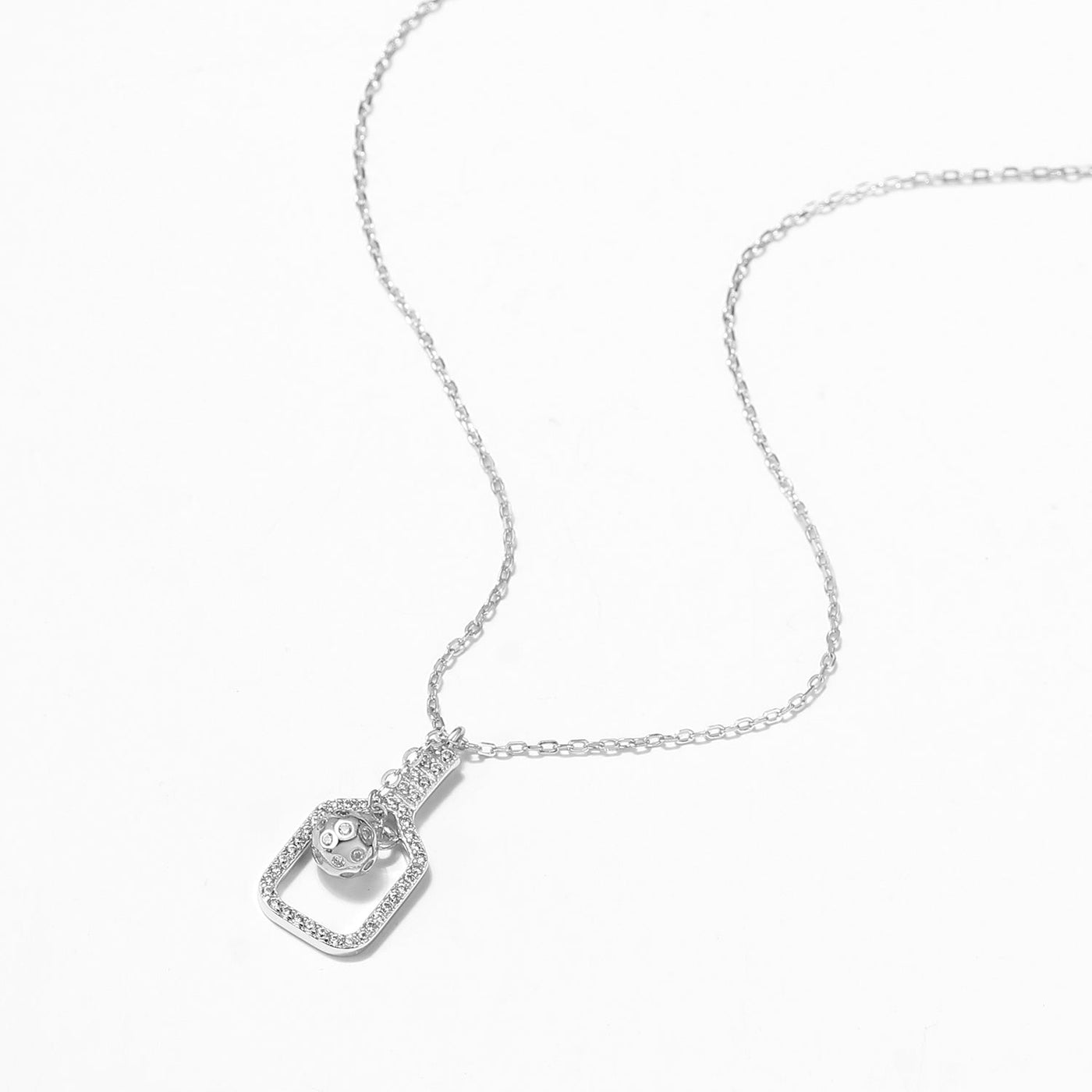 Pickleball The Mini Volley Plus Silver Necklace