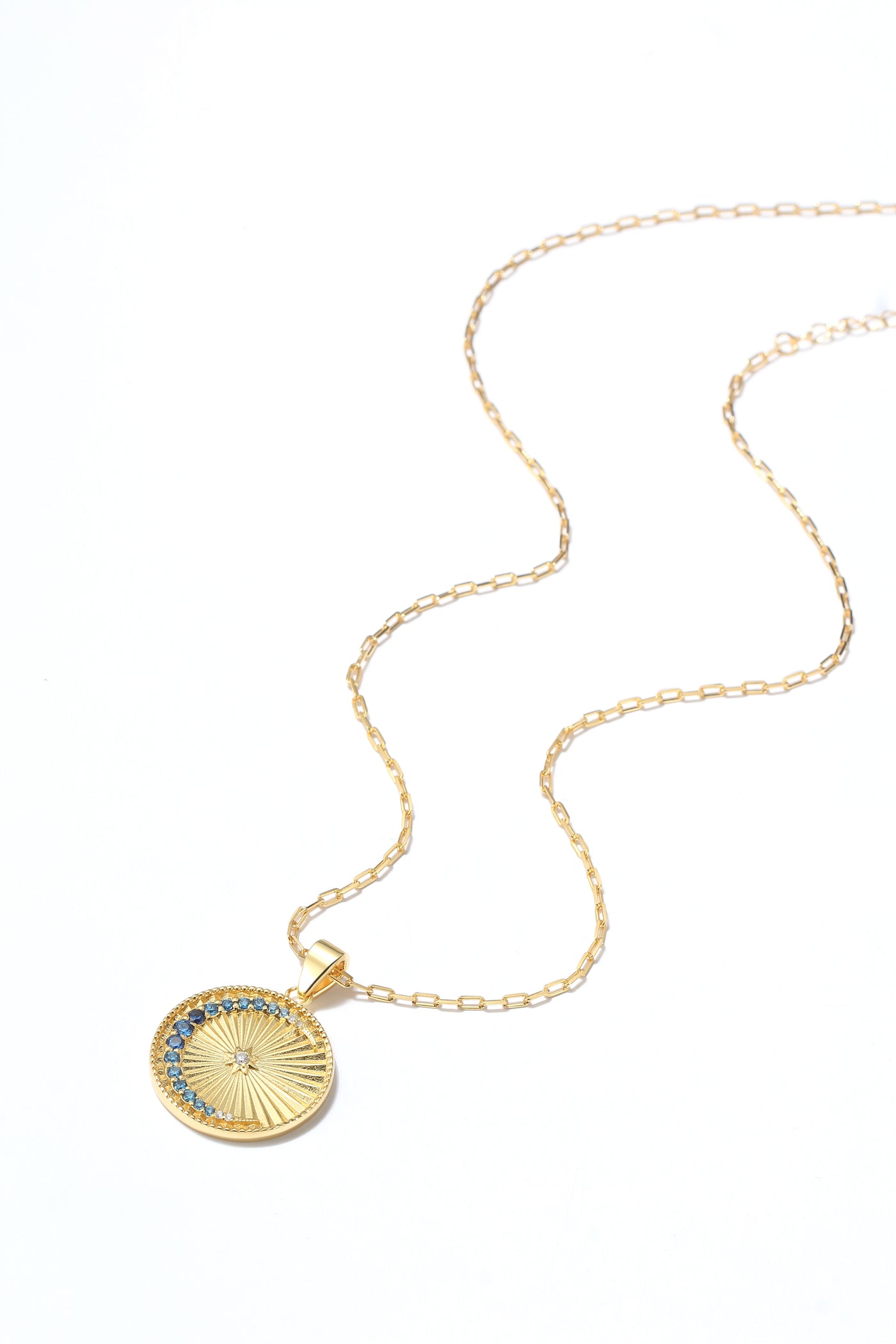Saints Over The Moon Blue Pendant Necklace
