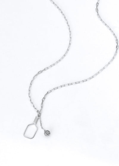 Pickleball The Mini Volley Necklace Silver