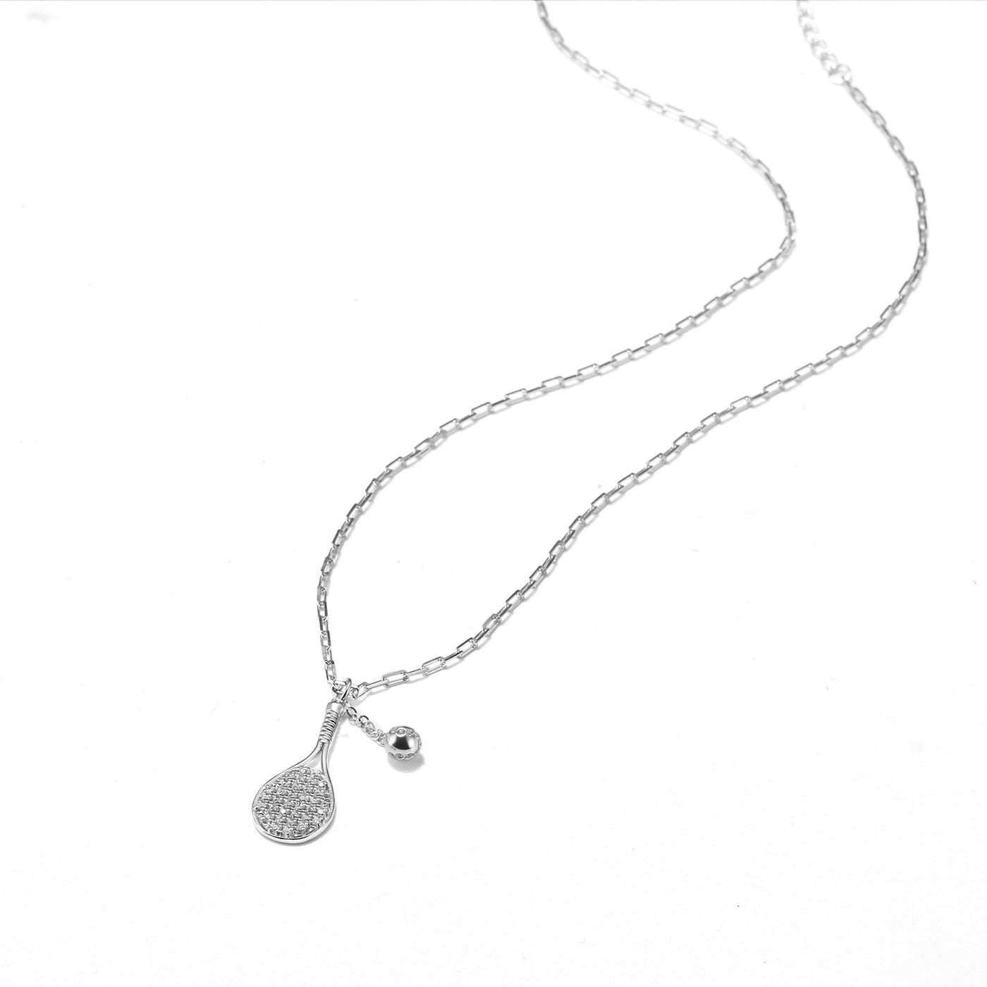 LoveMatch Tennis LOVE PLUS CLIP Chain Silver Necklace