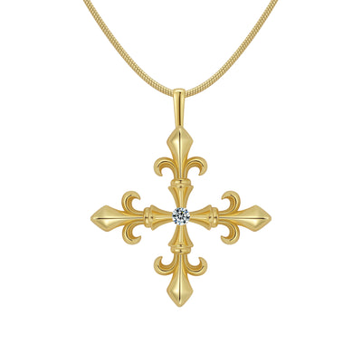 Saints & Saviors Fleur Madrigal Cross Necklace in Gold