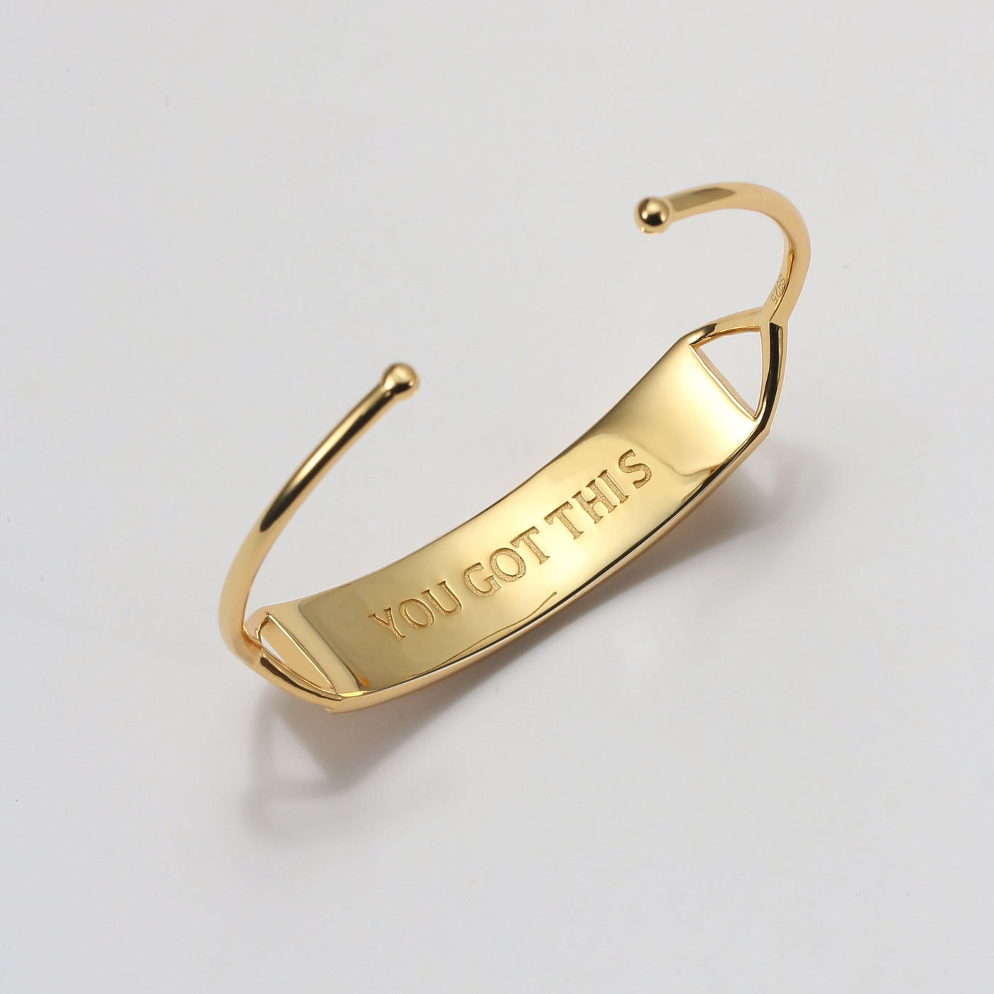 Touchstone 'You Got This' Gold Bling Cuff Bracelet
