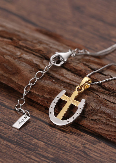 Prayer Mini Cross Necklace-Religious Necklace with Mini Cross Pendant