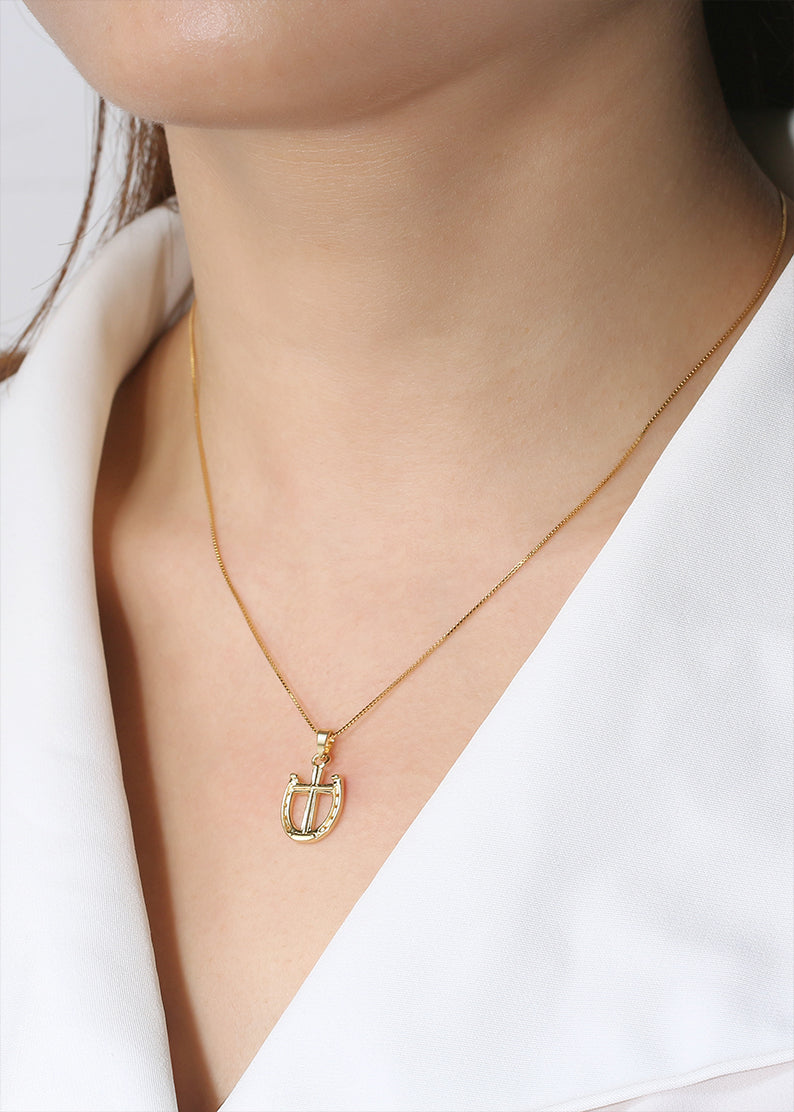 Dark Horse Rider's Prayer Mini Necklace in Gold-Everwild Designs