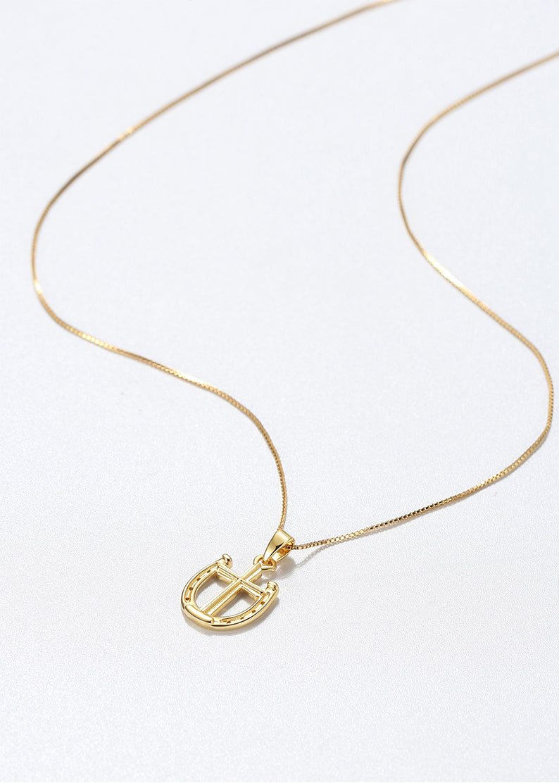 Dark Horse Rider's Prayer Mini Necklace in Gold-Everwild Designs