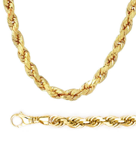 LoveMatch Tennis Heart pendant gold rope chain