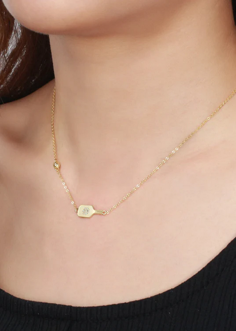 Pickleball The Dainty Dinker Flower Mini Gold Necklace 