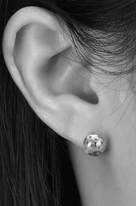 Pickleball Baby Belle Silver Ball Stud Earrings