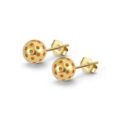 Pickleball Baby Belle Gold pickleball Ball Stud Earrings 