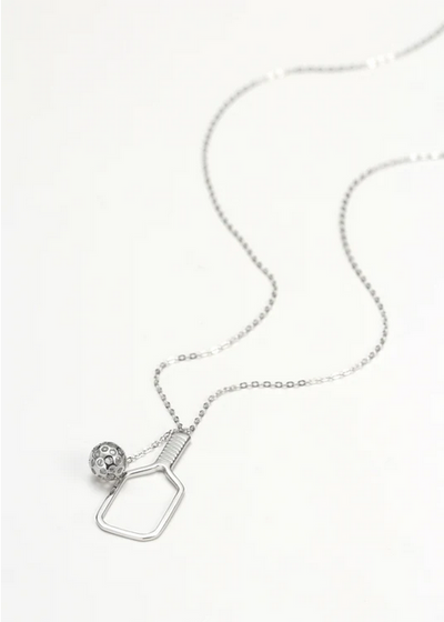 Pickleball The Volley Silver Necklace 