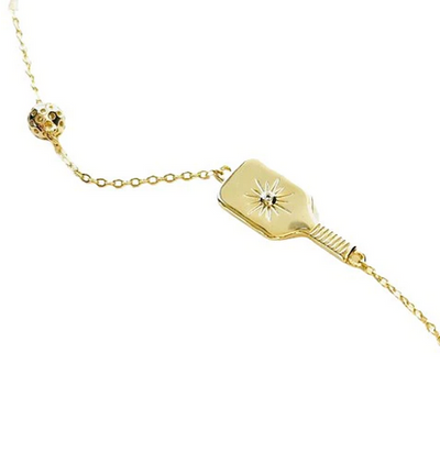 Pickleball The Dainty Dinker Starburst Mini Gold Necklace 