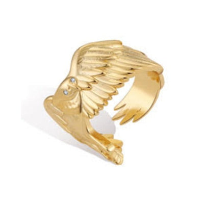 Everwild Animal Jewelry Eagle Rapture Gold Ring
