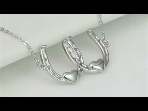 Dark Horse Double Your Luck Horseshoes Necklace