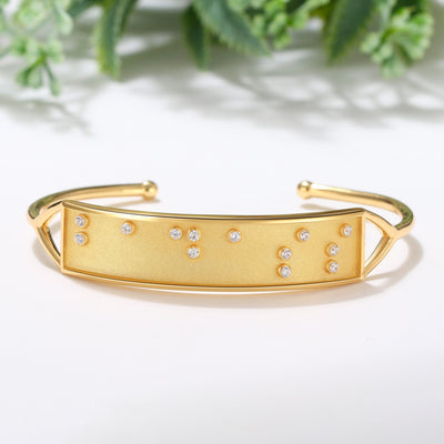 Touchstone FEARLESS  Braille Inspired Gold Cuff Bracelet